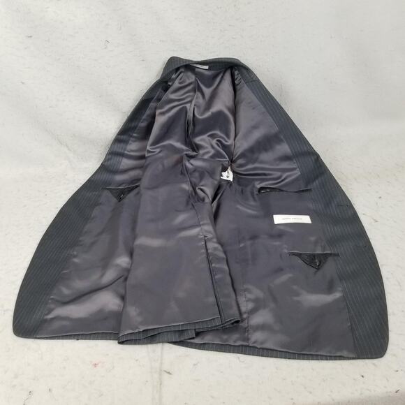 Joseph Abboud Blazer Mens 46S Charcoal Wool Pinstripe Two Button Notch Jacket - Picture 14 of 16